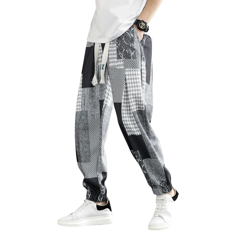 

2023 Ins брюки мужские весенние модные свободные спортивные брюки с принтом Harun для улицы