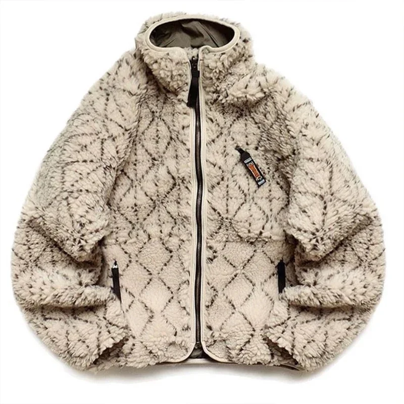 

2023 New Hirata Hohiro Fleece Wear on Both Sides Zipper Long Sleeve New Style Loose Jacket Men and Women Casual Cashmere Coats