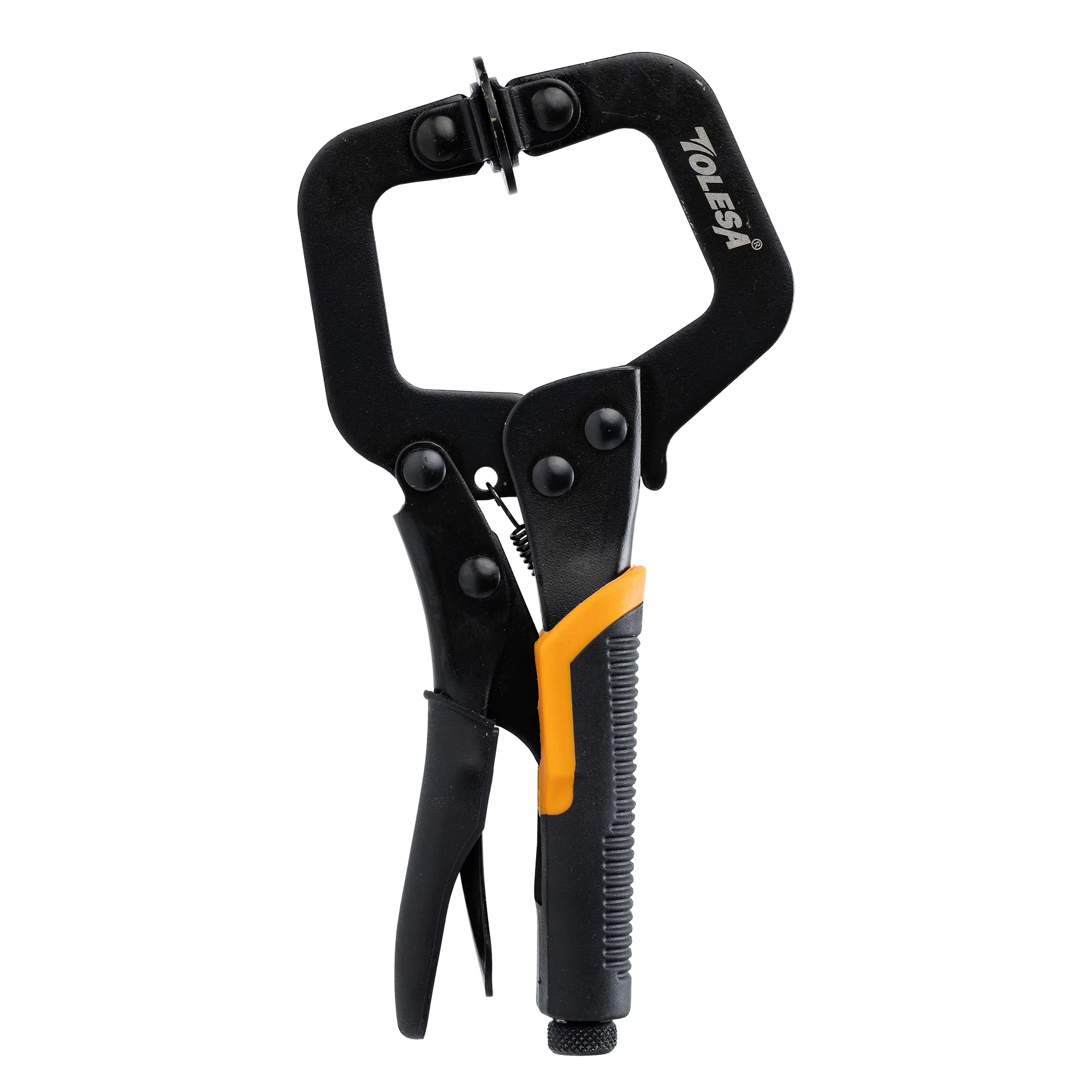 

TOLESA 6-дюймовый металлический лицевой зажим для деревообработки, сверхмощный C-образный зажим, регулируемый карманный зажим с поворотными колодками, 1 упаковка