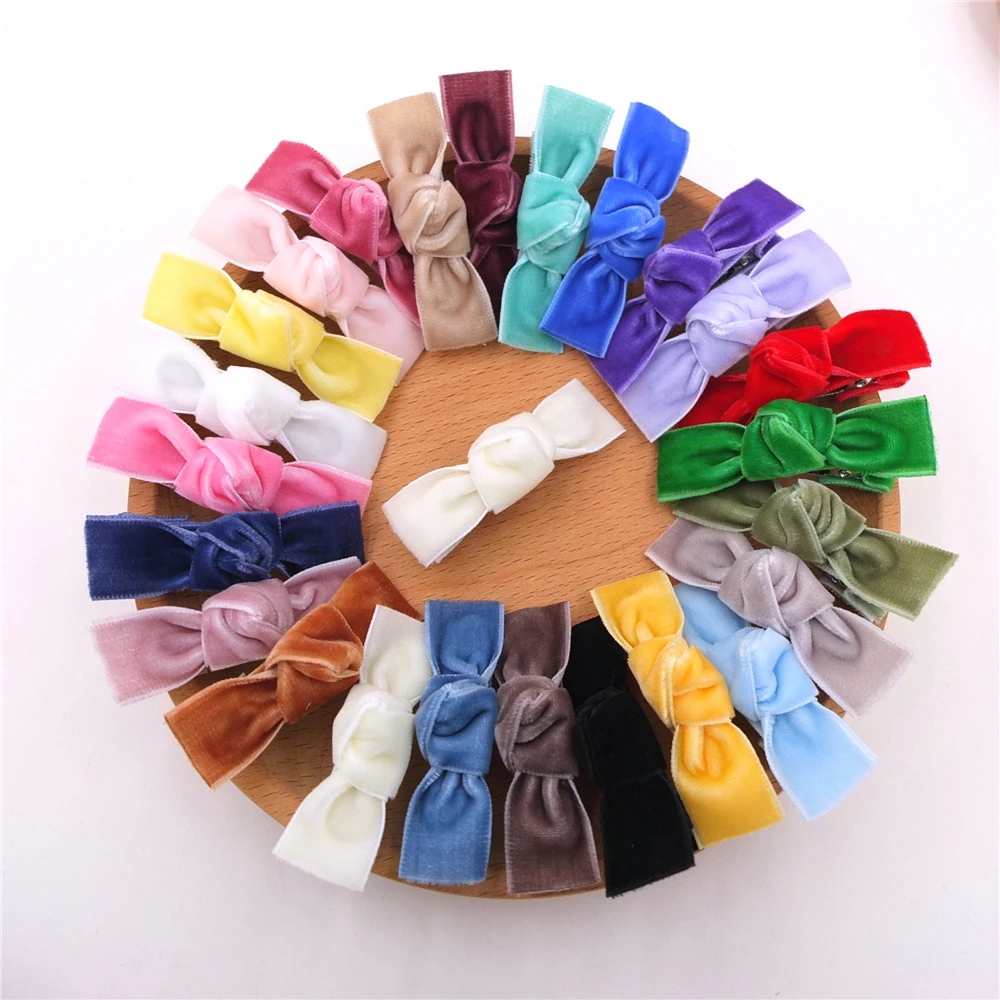 Милые бархатные заколки для волос с бантом и бахромой 2 шт. челки маленьких