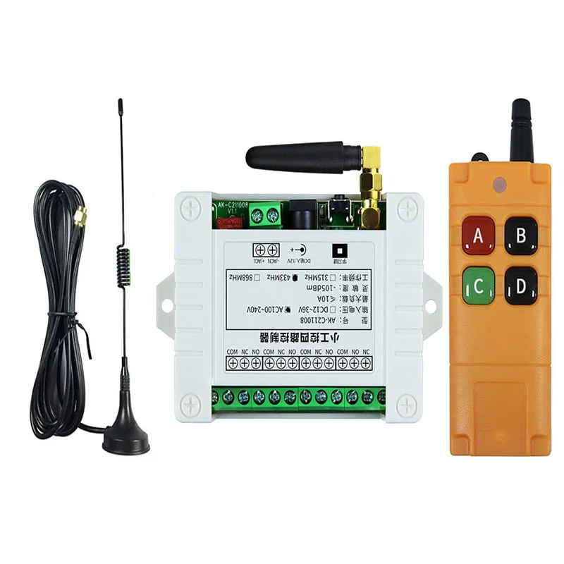 

Промышленный сектор, 2000 В переменного тока, 4 канала, беспроводной Радиочастотный пульт дистанционного управления, радиоприемник с дистанц...