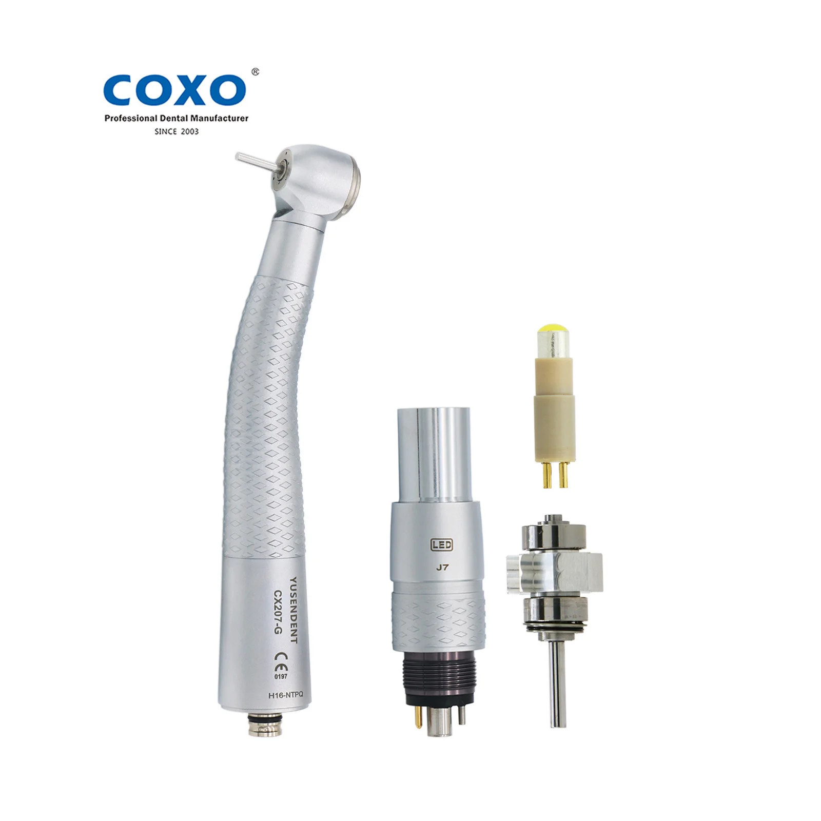 

COXO Dental High Speed Air Turbine Fiber Optic Big Torque Head Handpiece Fit NSK Phatelus 6 Holes LED Quick Coupler