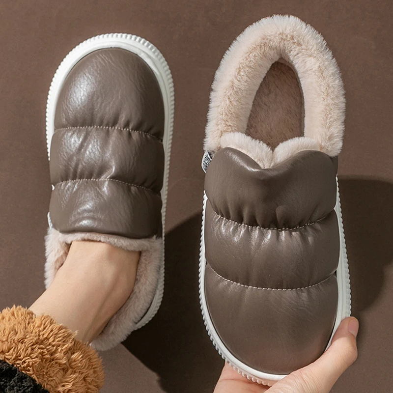 

Тапки хлопковые унисекс, на платформе, 2022, зимние, теплые, водонепроницаемые