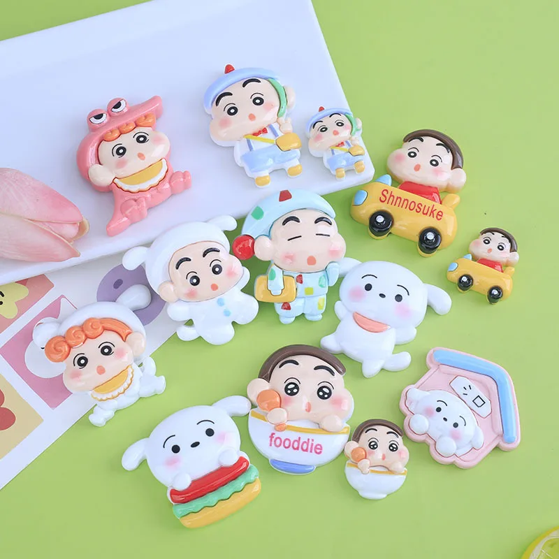 

Large Size 2Pcs Crayon ShinChan Accessories Kawaii Series DIY Refrigerator Sticker Shoes Phone Shell New Anime Cartoon Toys Gift