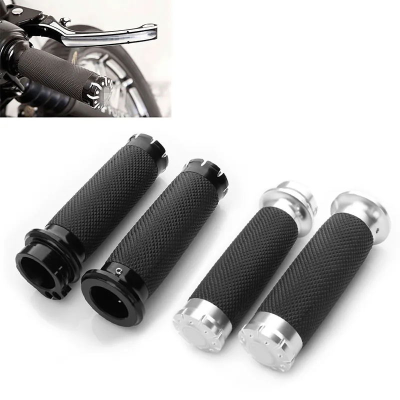 

Universal Motorcycle 1"" 25MM Black Chrome Handlebar Hand Grip Handle Bar For Harley Sportster Dyna Softail Touring 1996-2017