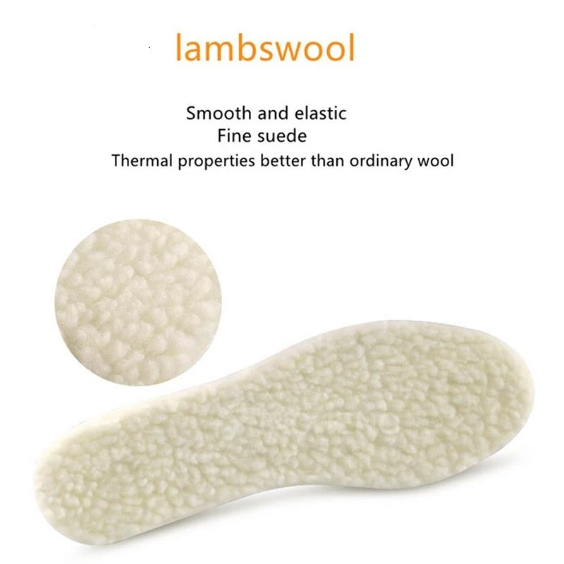 

Heated Insole Sheepskin Super Thick Premium Shoe Insoles Durable Extra Fluffy Genuine Shoe Pad Sheepskin Warm Insoles