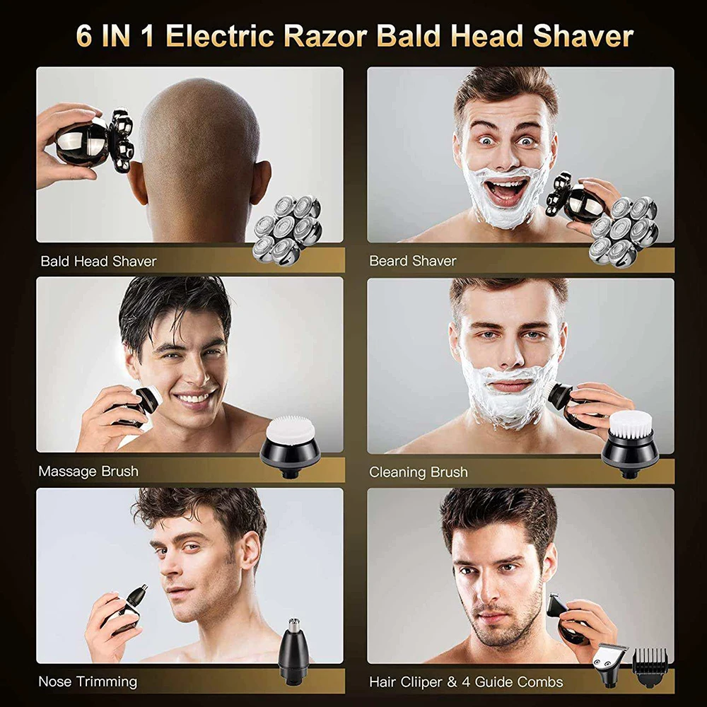 5 in 1 Electric Shaver for Men Trimmers Rechargeable Beard Skull Shaving Machine Portable Trimmer Men's Barber Man Personal Care images - 6