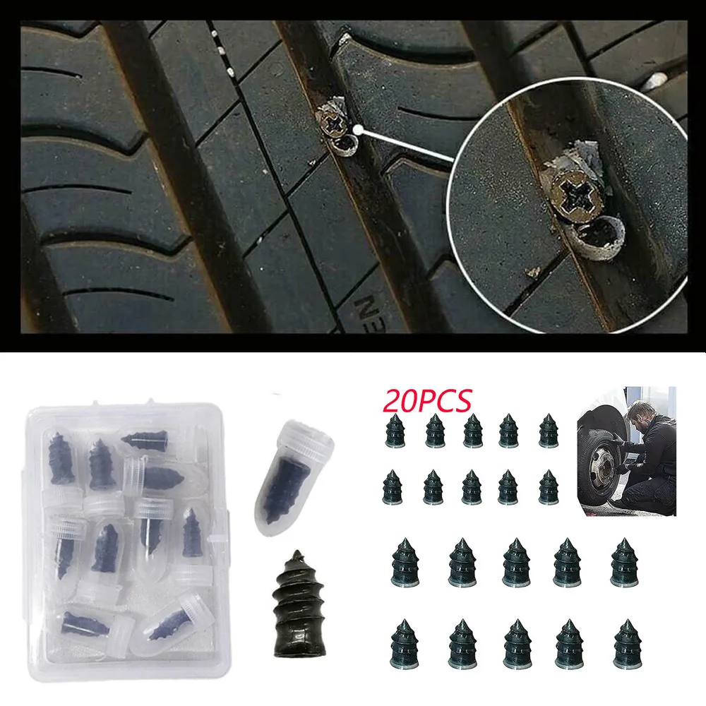 

20pcs Car Motorcycle Vacuum Tyre Repair Nail Tubeless Tyre Repair Rubber Nails Perfect Sealing Effect