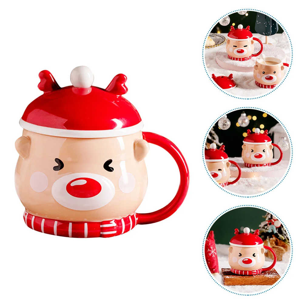 

Cartoon Elk Water Mug Decorative Party Water Cup Beverage Cup Office Water Mug