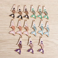 10pcs cute marine life charms for jewelry making enamel mermaid charms pendants for diy necklaces earrings bracelets crafts gift