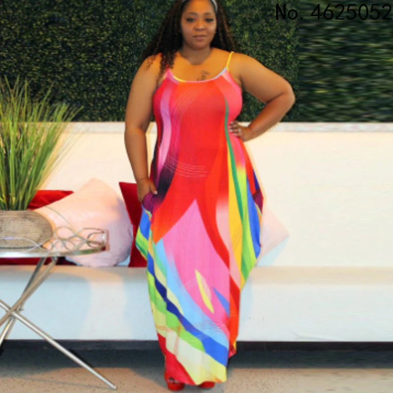 

Летние африканские платья для женщин, африканские женские платья без рукавов на бретельках, Красное длинное платье из полиэстера, платья с ...