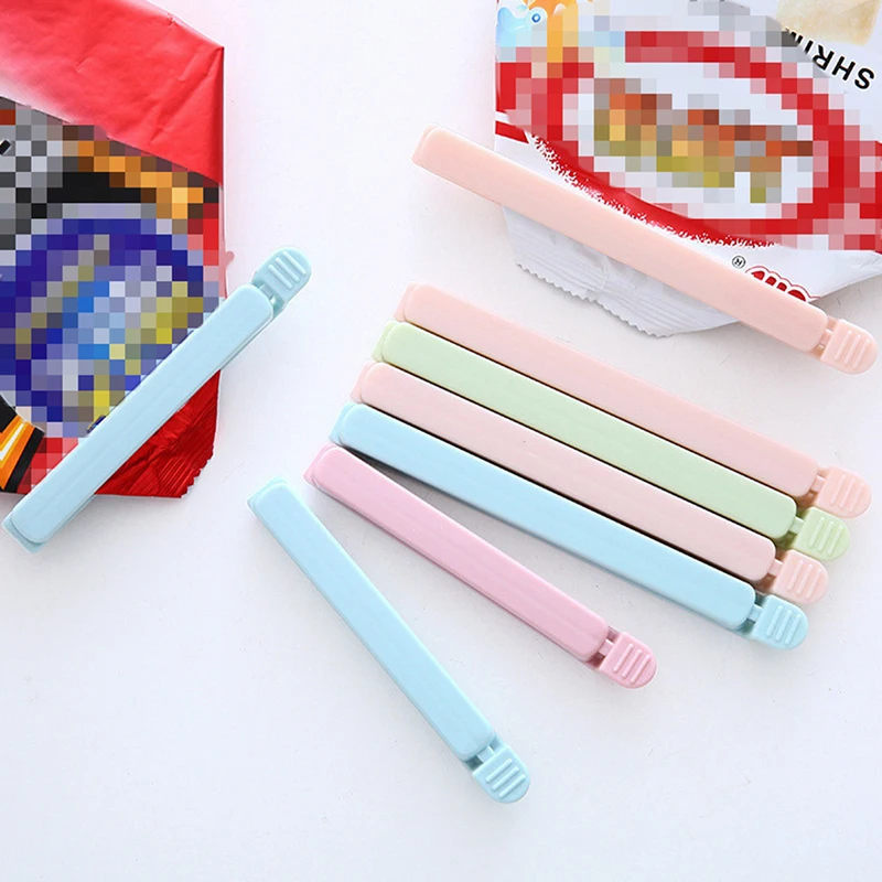 

5 Pcs Pack Bag Clips Food Snack Sealing Clip12/15.5cm Portable Kitchen Storage Accessories Tool Elastic Buckle Package Bag Clamp