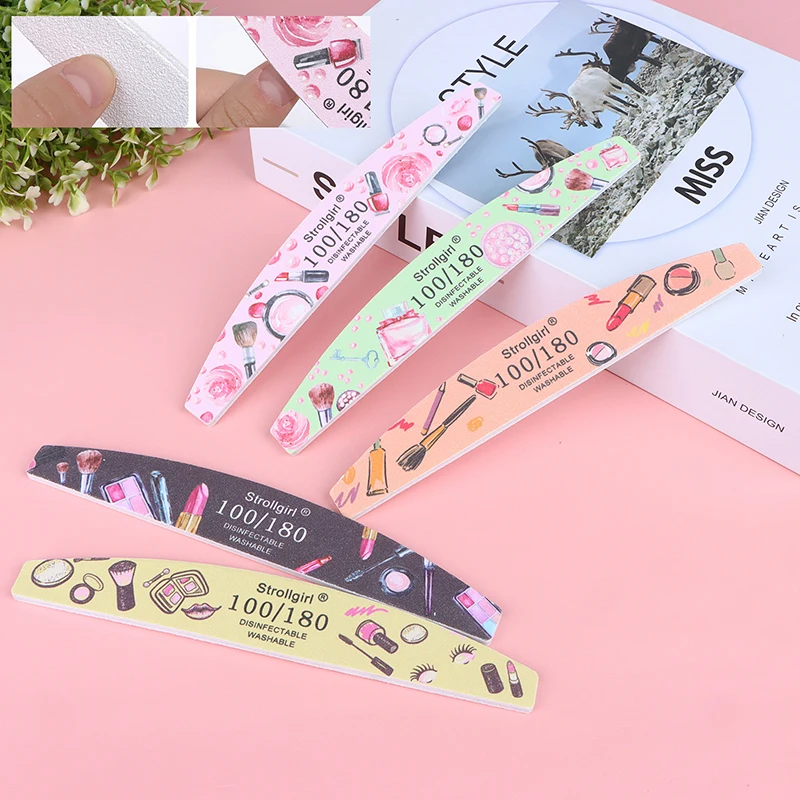 

5pcs Eva Nail Grinding Tool Printing Professional Nail File Nail Polish Double-Sided Nail Care Tools For Manicure