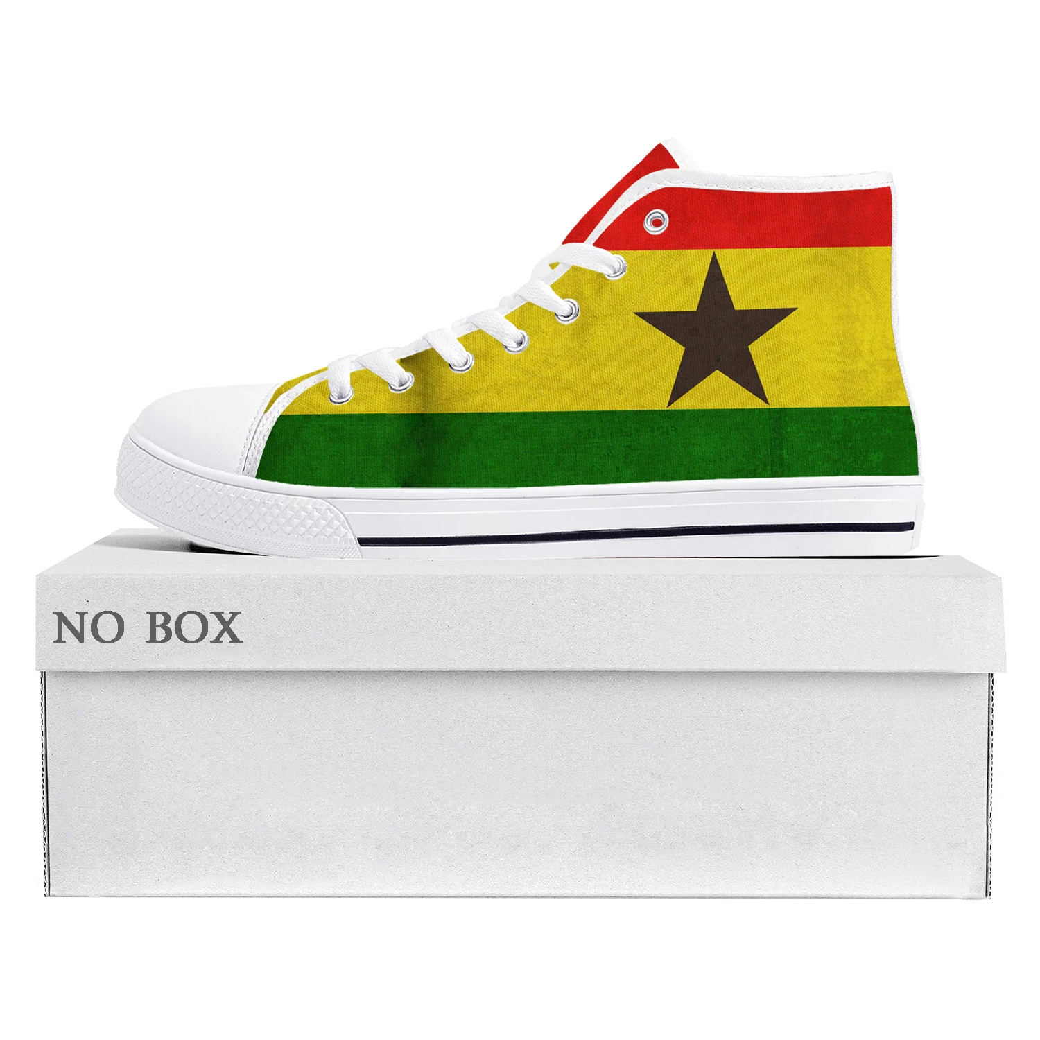 

Ghanaian Flag High Top High Quality Sneakers Mens Womens Teenager Canvas Sneaker Ghana Casual Couple Shoes Custom Shoe