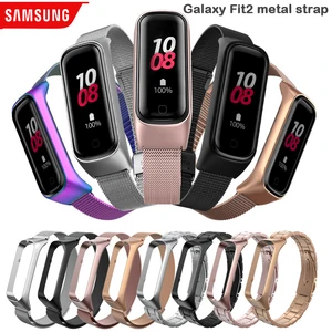 Metal Strap is Suitable for Samsung Galaxy Galaxy Fit2 Smart Bracelet Strap Milan Magnetic Suction Stainless Steel Wrist Strap