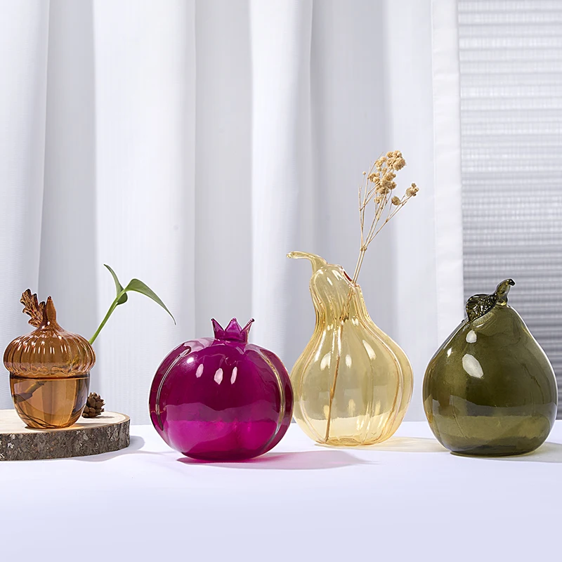 Креативная стеклянная хрустальная ваза в форме фруктов современном стиле