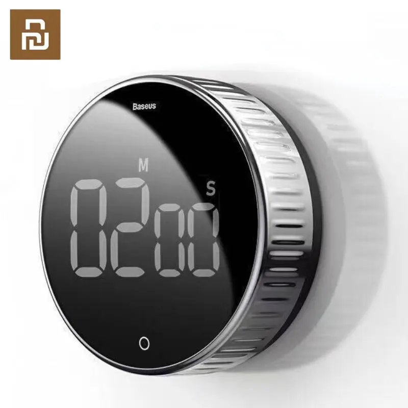 

Youpin Baseus Magnetic Kitchen Timer Digital Timer Manual Countdown Alarm Clock Mechanical Cooking Shower LED Counter Stopwatch
