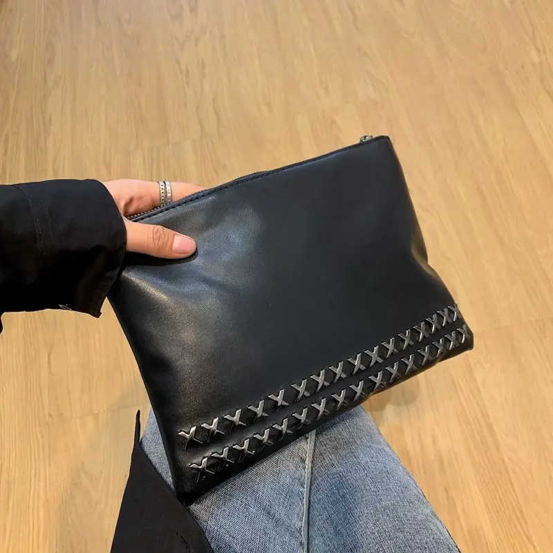 

Fashion Rivet Women Envelope Clutch Bags Ladies Black Leather Cheap Evening Bag Wallet Hot Sale 2023