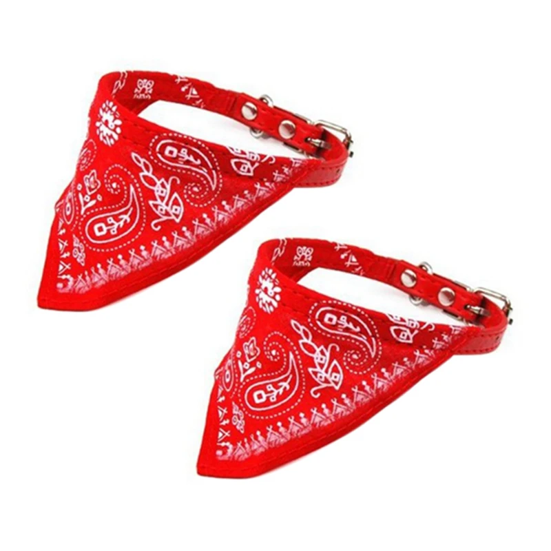 

2X Adjustable Pet Dog Cat Bandana Scarf Collar Small Size Red