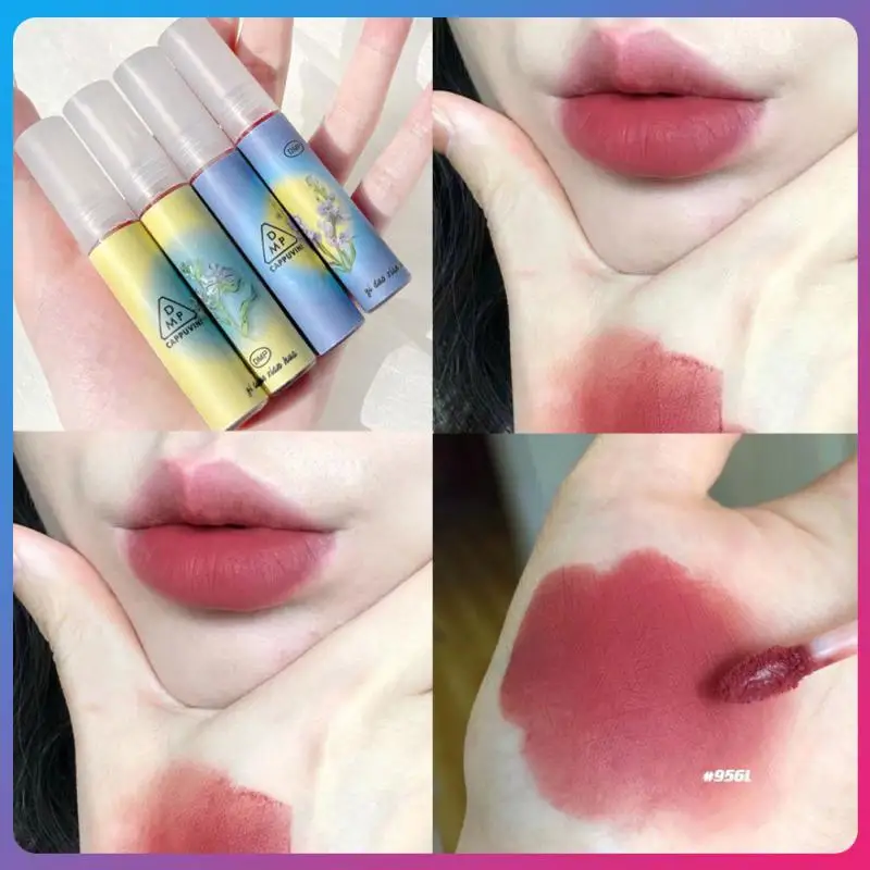 

Violet Lip Gloss 6 Colors Waterproof Lip Tint Mud Moisturizing Velvet Matte Lipstick Beauty Cosmetics Lip Glaze Lips Makeup