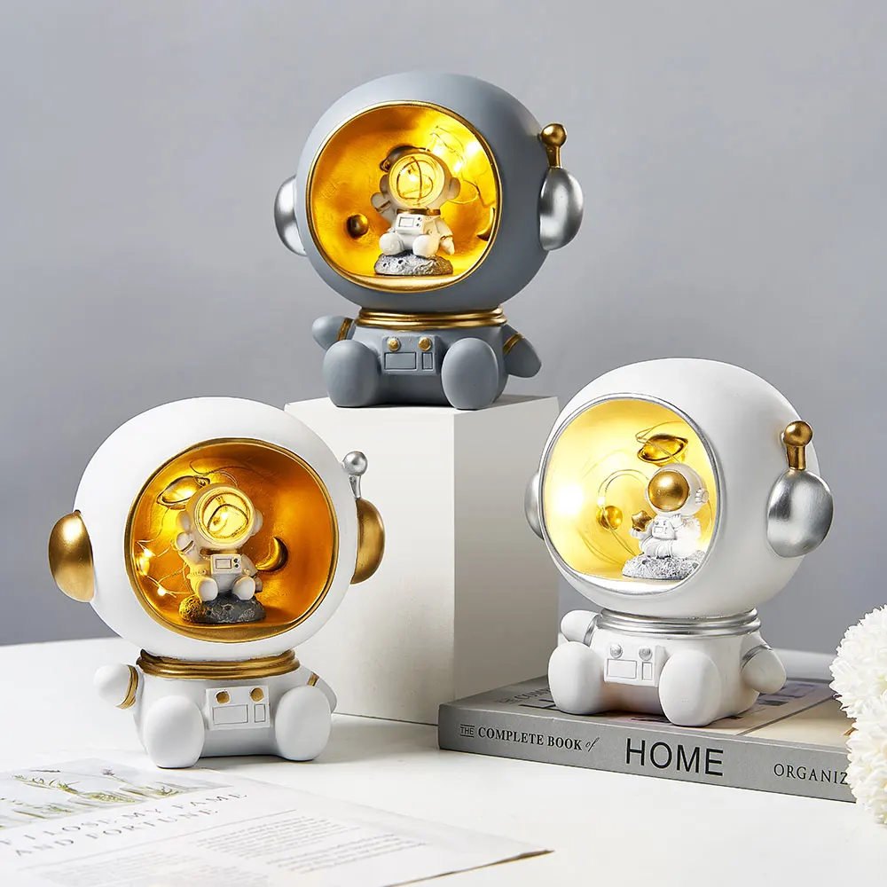 

Nordic Resin Astronaut Statue Cute Home Decoration Accessories Night Light Piggy Bank Piggy Bank Children's Toy Gift