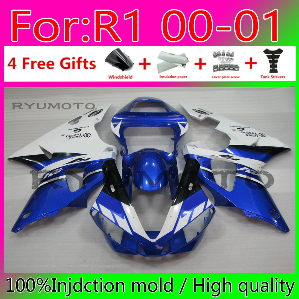 

Комплект обтекателей для мотоциклов YAMAHA YZF R1 YZF1000 00 01 R1 обтекатели для кузова YZFR1 2000 2001