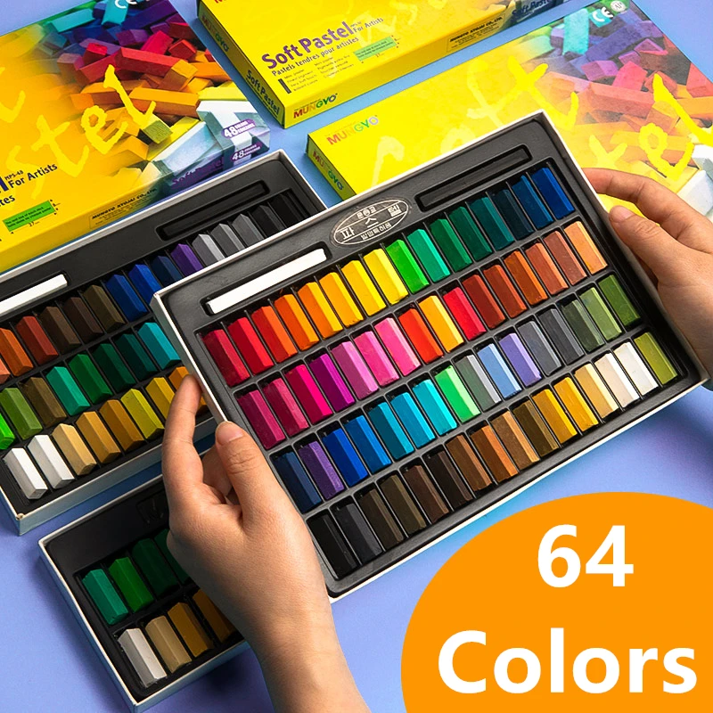 

Korea Soft Pastel Drawing Art Pastel 24/32/48/64 Colors Set Square Mini Colored Chalk