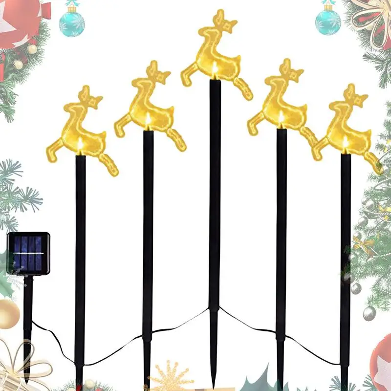 

Рождественская уличная Рождественская Светодиодная лампа с оленями, водонепроницаемый декоративный Ландшафтный светсветильник льник на ...