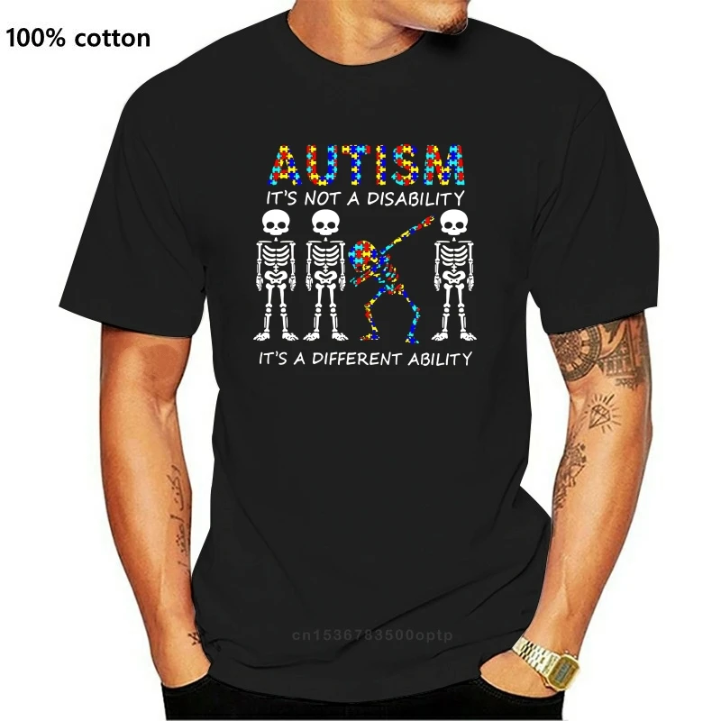 

2023 New Arrival Men'S Fashion Skeleton Autism It's Not A Disability It's A Different Ability Men T-Shirt