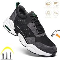 fashion safety shoes men steel toe cap anti puncture work boots indestructible anti smashing breathable comfortable sneakers