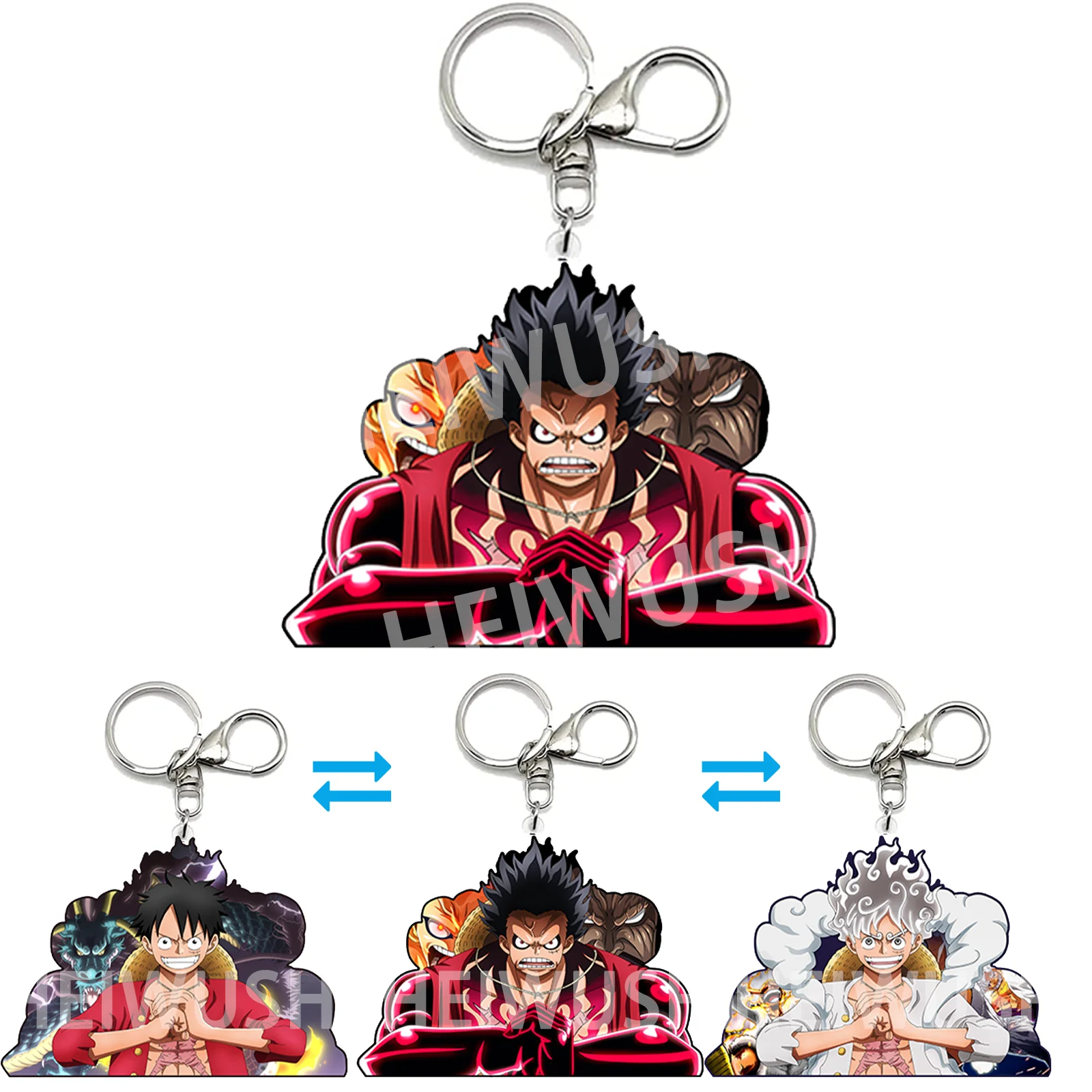 

Anime ONE PIECE Luffy Gear 4/5 Motion Key Chains Acrylic Keychains Bag Pendant Car Keyring Anime Peripherals Gift