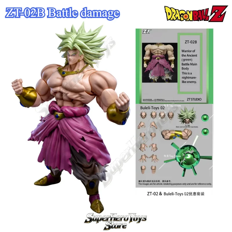 Фото Доставка в течение 24 часов: Фигурка ZT Studio Ancient Warrior Broly Dragon Ball Z ZT02/03, масштаб 1/12, с длинными волосами, зеленая и желтая, в наличии №3