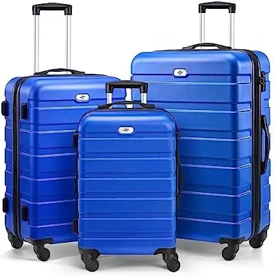

Набор чемоданов из 3 предметов с жестким корпусом и колесами-спиннером, замок TSA, дорожные чемоданы оранжевого цвета 20/24/28 дюймов