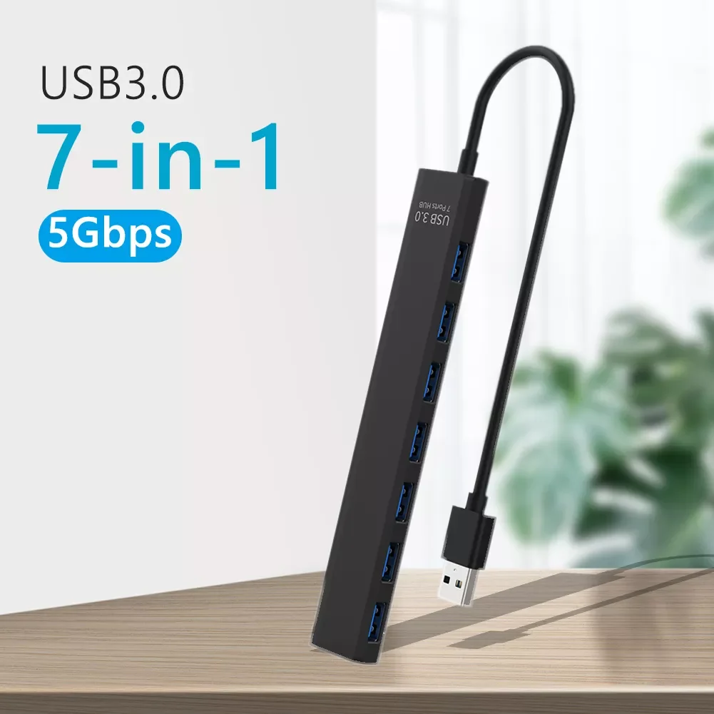 

USB-разветвитель портативный, 5 Гбит/с, 7 портов