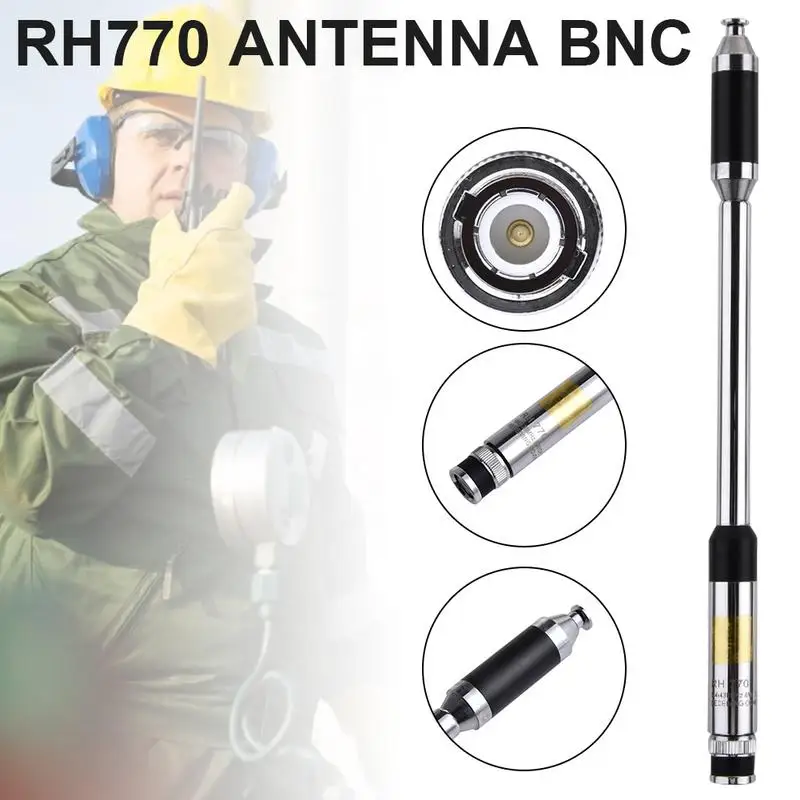 

Антенна RH770 BNC Walkie-talkie антенна 144 МГц 430/3,0 дБи 20 Вт телескопическая антенна HT/сканер