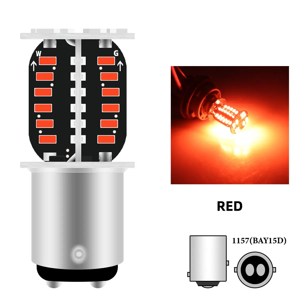 

Комплект Из 2 Шт. Светодиодных Стоп-сигналов Canbus 1157 BAY15D P21/5W T20 7443 W21/5W, 64 SMD, 12В, Для Мотоциклов