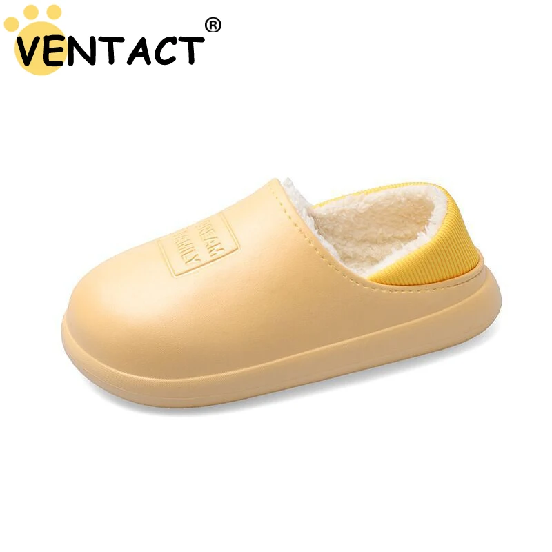 

VENTACT Women Winter Slippers Eva Waterproof Plush Fur Warm Shoes Men Homewear Snow Boots Couple Casial Daily Outdoor Cotton