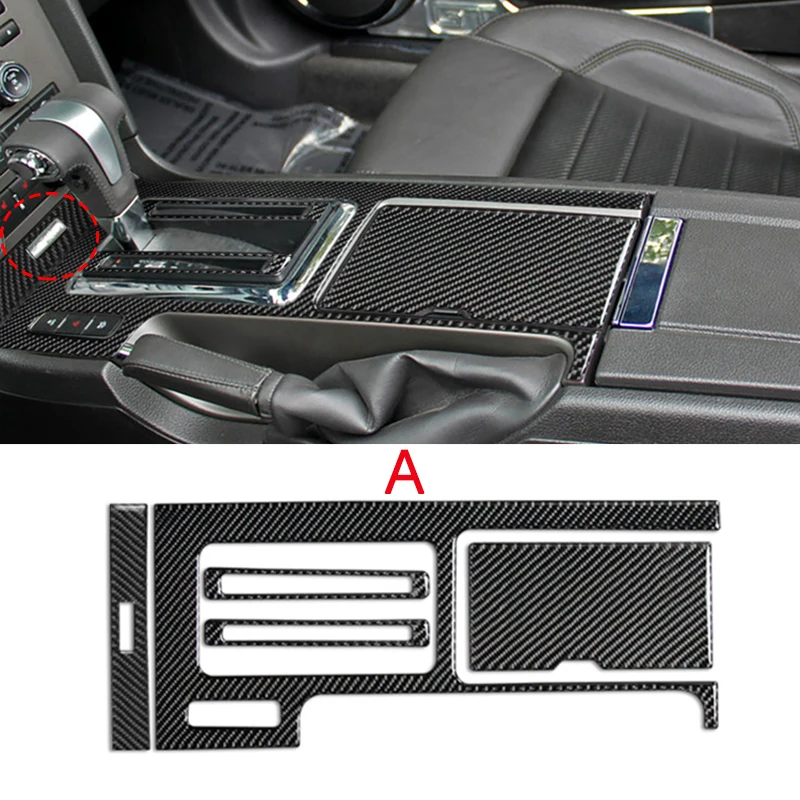 Carbon Fiber Sticker for Ford Mustang 2009-2013 Accessories Interior Trim Decoration for Mustang Sticker Gear Shift Panel Cover