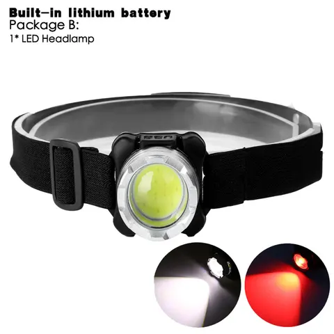 Налобный фонарь XINYI, белый и красный свет