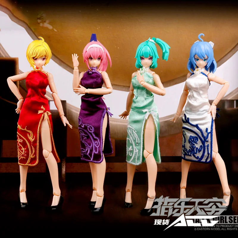 

Original E-Model Mobile Suit Girl Four Holy Beasts Dress Suzaku Basalt White Tiger Green Dragon Cheongsam Dress