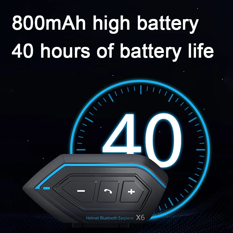 

Bluetooth-гарнитура для мотоциклетного шлема, 2023 мА ч, IP67