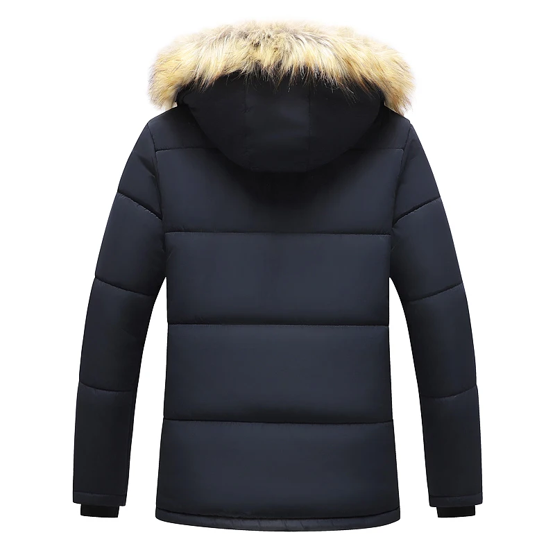 Men 2022 Winter New Windproof Fleece Warm Thick Jacket Parkas Coat Men Fashion Hooded Fur Collar Jacket Classic Casual Parka Men