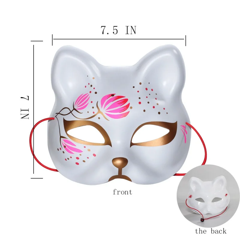Купить Kitsune Cat Mask for Christmas Costume Cosplay, Japanese Kimono