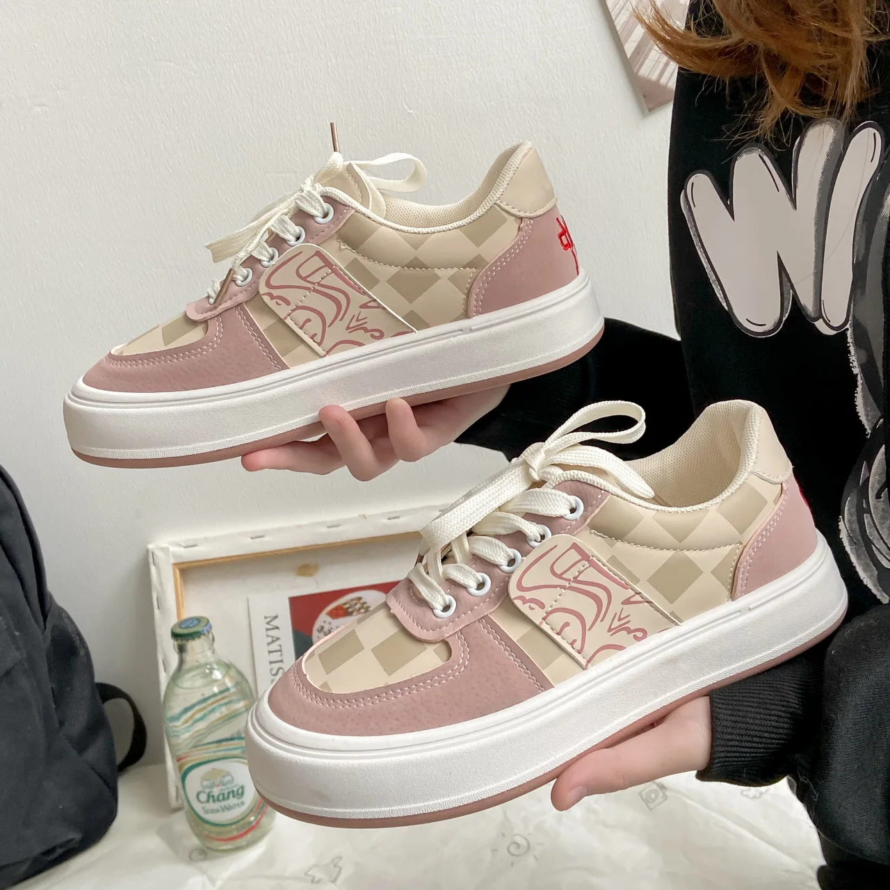 

2022 Fashion Pink Women Lolita Kawaii Canvas Sports Shoes Female Platform Tenis Feminino Vulcanized Sneakers Zapatillas Mujer