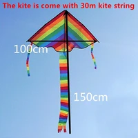 1pc new long tail rainbow kite outdoor kites flying toys kite for children kids the kite is come with 30m kite string
