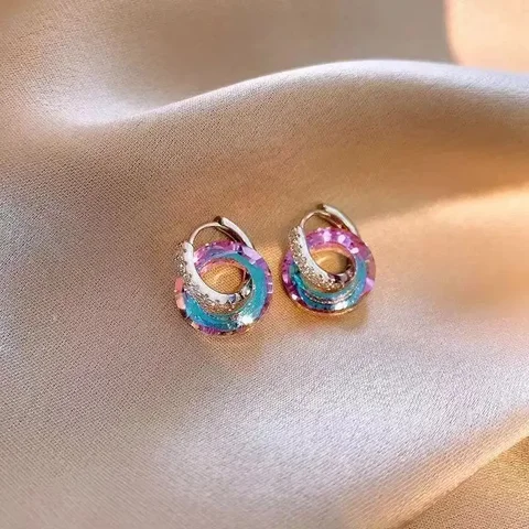 Новые искусственные фэнтезийные хрустальные круглые серьги-подвески с пряжкой, круглые серьги-подвески с пряжкой, роскошные необычные серьги