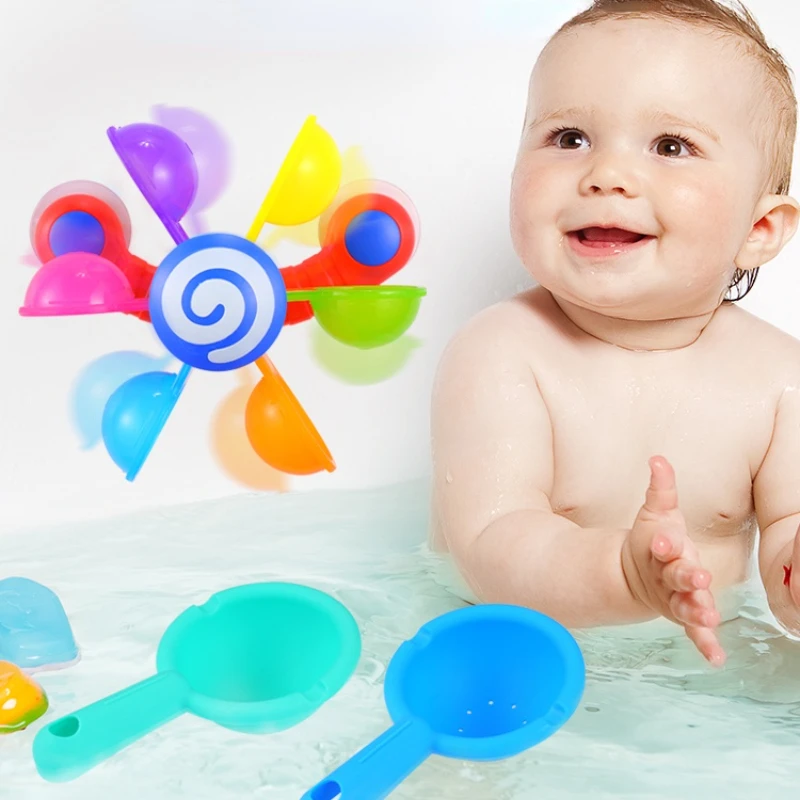 

Baby Bath Toys Bathing Sucker Colorful Waterwheel Shower Sprinkler Toy for Kids Bathtub Water Spray Play Set Toys for Children