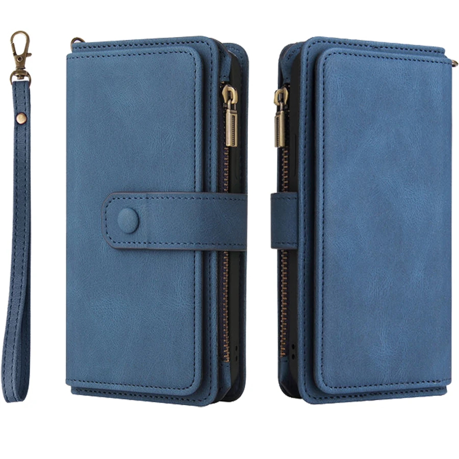 Realme GT2 Pro Flip Multifunction 15-Card Case for OPPO Realme GT Neo 2T Leather Zipper Wallet Case Realme GT Neo Flash Cover