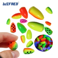 wifreo 10pcs oval uv foam floats trout fly fishing indicator bobbers for pompano walleye catfish live bait rigs float red yellow