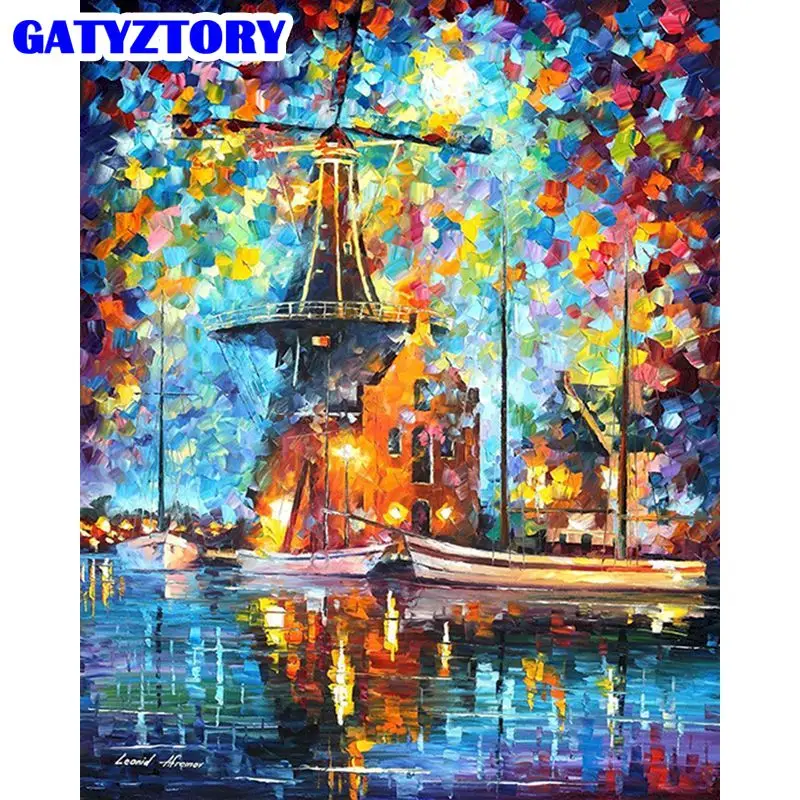 

GATYZTORY Pictures By Number Abstract Lighthouse Scenery Kits Home Decor Painting By Numbers Diy Drawing On Canvas Handpainted A